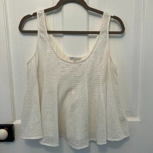 Rebecca Mincoff White Blouse w/ eyelet detail | Size Small